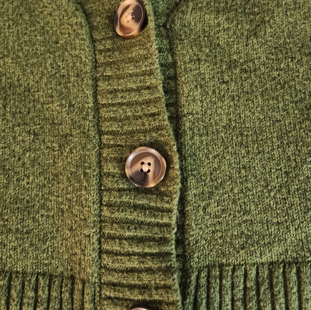 Wild Fable Women's Slouchy Button-Front Cardigan in green M - Picture 3 of 3